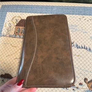 Vintage Day-Timer Brown Leather Planner